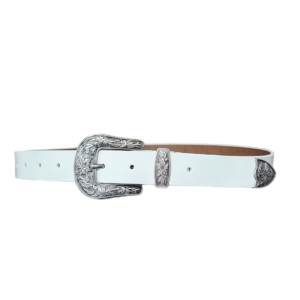 Ceinture de cuir blanche