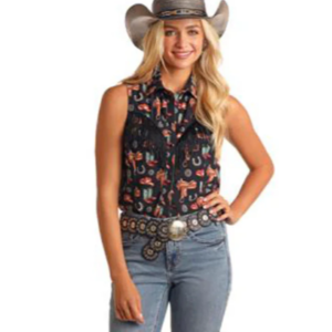 Chemise sans manches avec franges