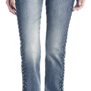 Jeans avec rebords tressés