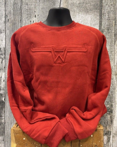 Crewneck embossé orange brûlé Hostile Western