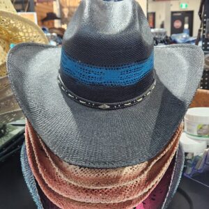 Chapeau de paille noir/bleu