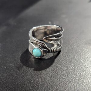 Bague 1 perle/feuille