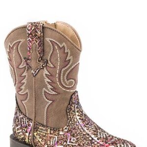 Bottes brune à paillettes pour touts-petits