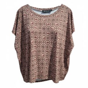 Haut à manches courtes à carreaux marron