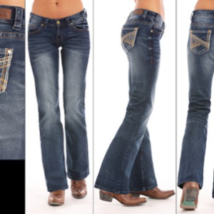 Jeans poches brodées Y