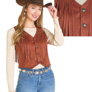 Veste sans manches à franges et studd