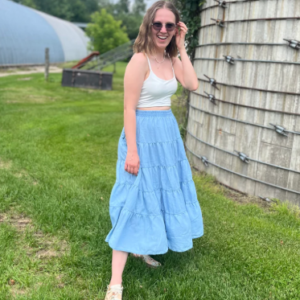 Jupe longue en jean Western collection