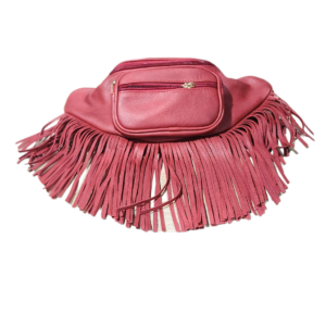 Bourse à franges en cuir