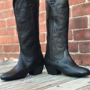 Bottes de danse cuir noir Pro dance
