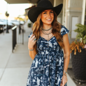 Robe à manches bouffantes - bleu marine