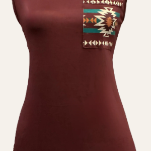 Camisole West à dos aztèque bourgogne
