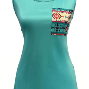 Camisole West à dos aztèque Turquoise