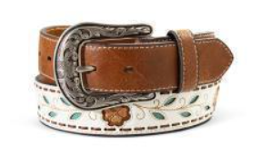 Ceinture blanche Feuilles de fleur Ariat