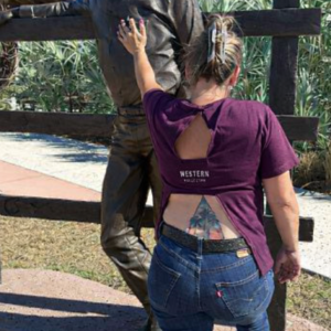 Chandail dos ouvert prune Western Collection