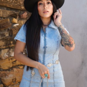 Robe en jean extensible