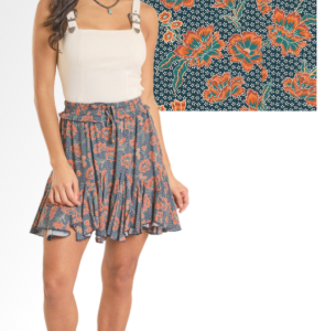 Jupe florale bleue
