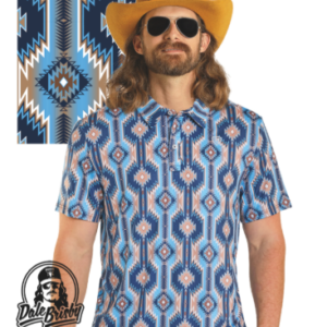 Polo motifs aztec bleu/orange