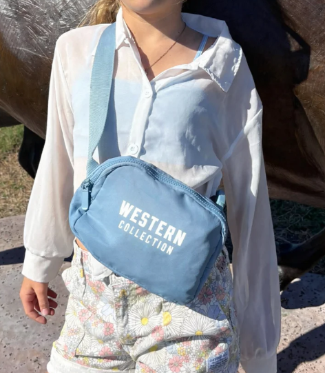 Sac banane bleu Western collection