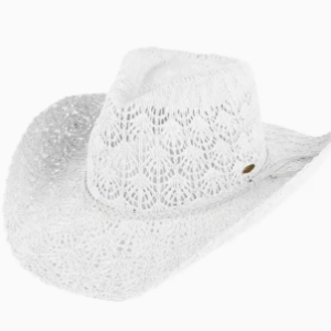Chapeau de cowboy en tricot blanc