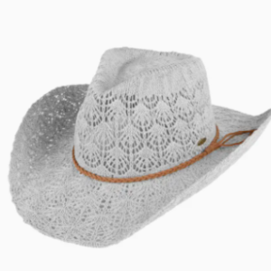Chapeau de cowboy en tricot gris