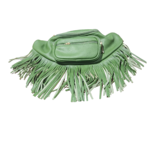 Bourse à franges en cuir