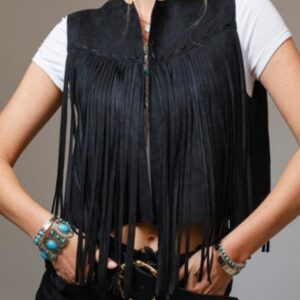 Veste à franges noir
