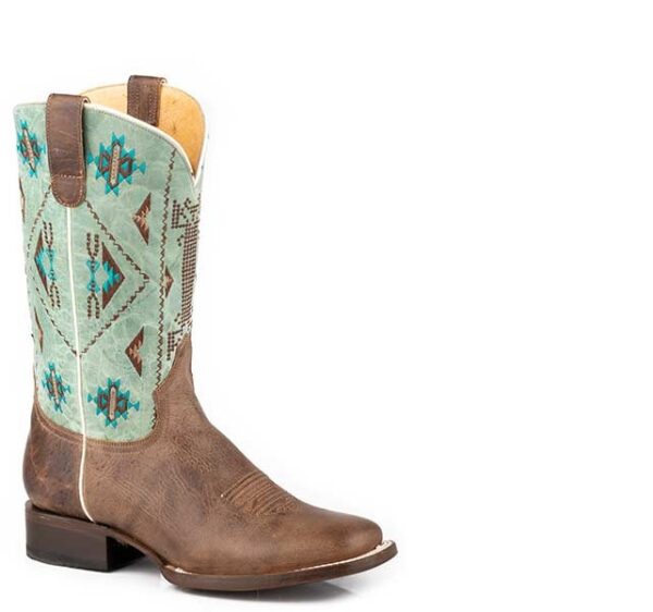 Bottes turquoise aztec pour femme
