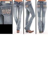 Jeans à motifs aztec pour femme