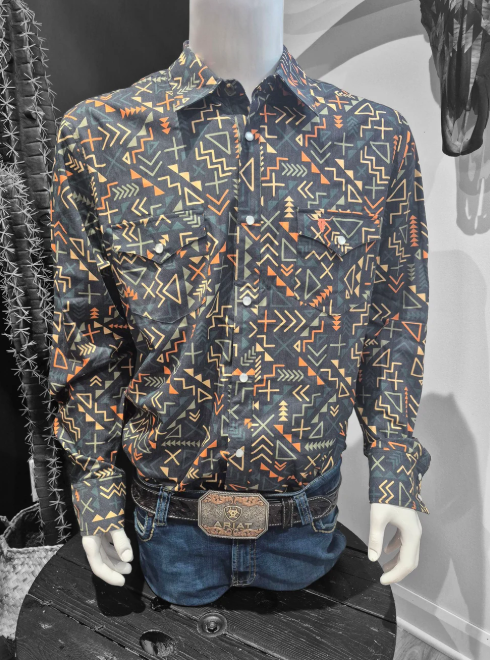 Chemise Aztec bleu Shack Story pour homme
