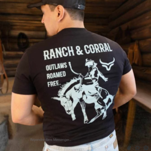 Chandail noir/turquoise Ranch & Corral