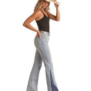 Jean insert latéral pour femme