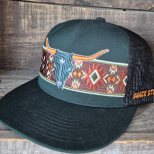 Casquette broderie aztec vert foncé Shack Story